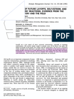 Threat of Future Layoffs, Self-Esteem, and Survivors' Reactions: Evidence From The Laboratory and The Field