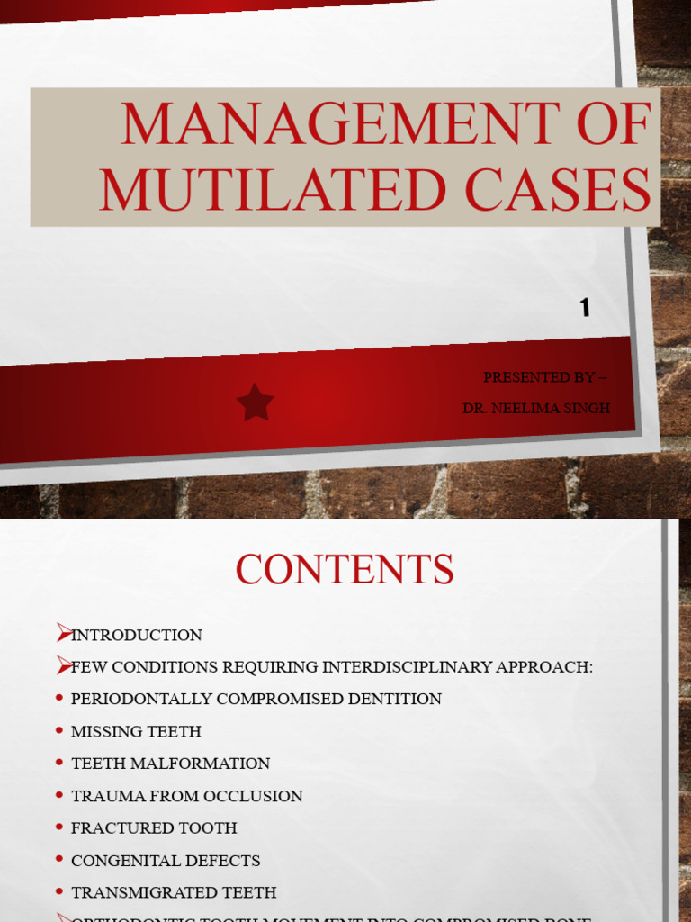 Managing Mutilated Dental Cases | PDF | Periodontology | Orthodontics