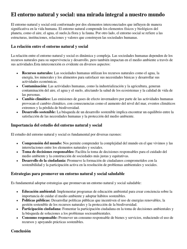 ENTORNO NATURAL Y SOCIAL | Descargar gratis PDF | Entorno natural ...