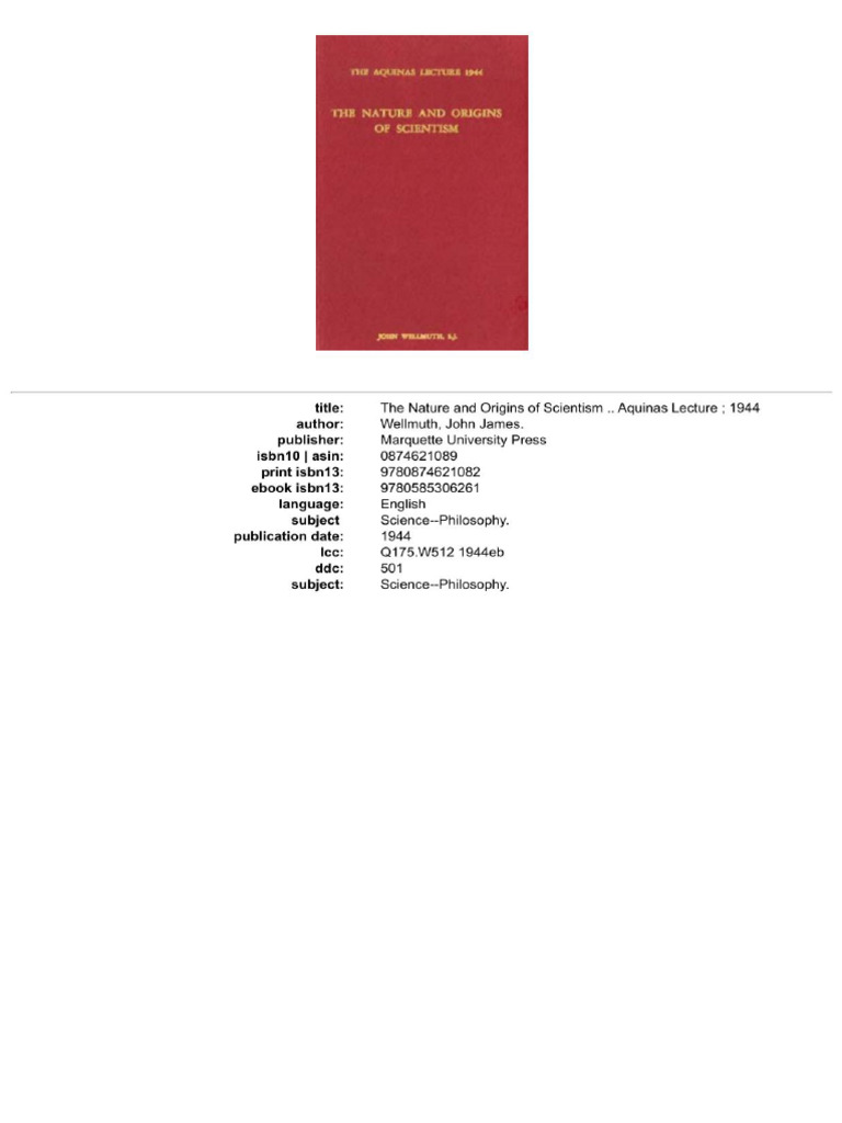 42 - The Nature and Origins of Scientism | PDF | Metaphysics | Knowledge