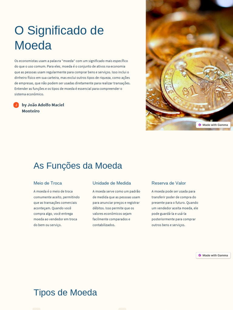 Aula 2 Moeda - PPTX - 20240429 - 151729 - 0000 | PDF | Moeda | Oferta ...