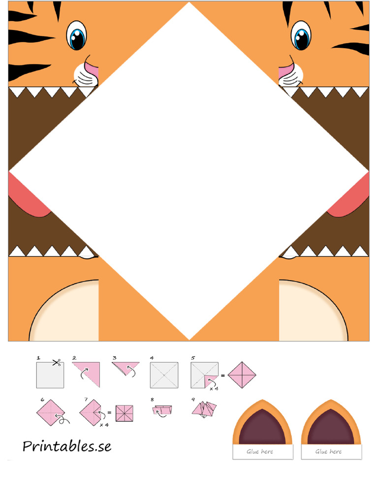 Cootie Catcher Tiger Printables - Se | PDF