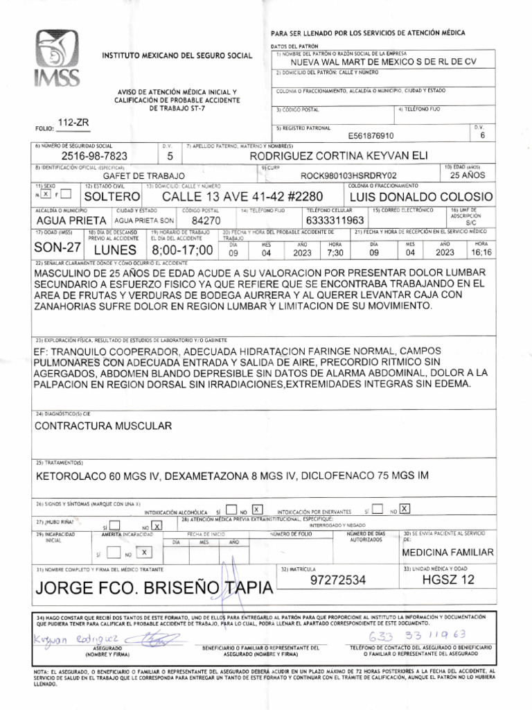 Formato ST-7 IMSS para Incapacidad | PDF