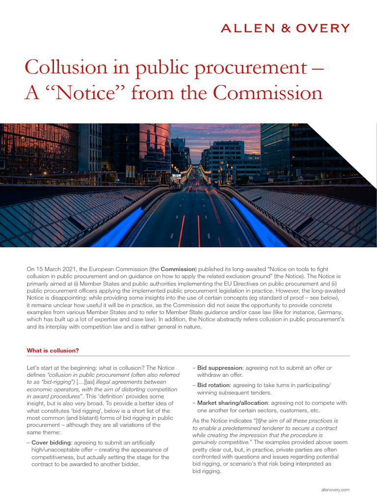 Collusion in Public Procurement Explained | PDF | Private Law | Justice