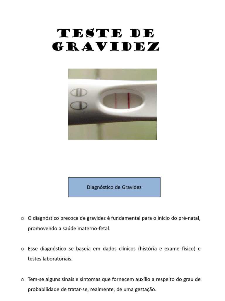 Diagnóstico e Testes de Gravidez | PDF | Gravidez | Gonadotrofina ...