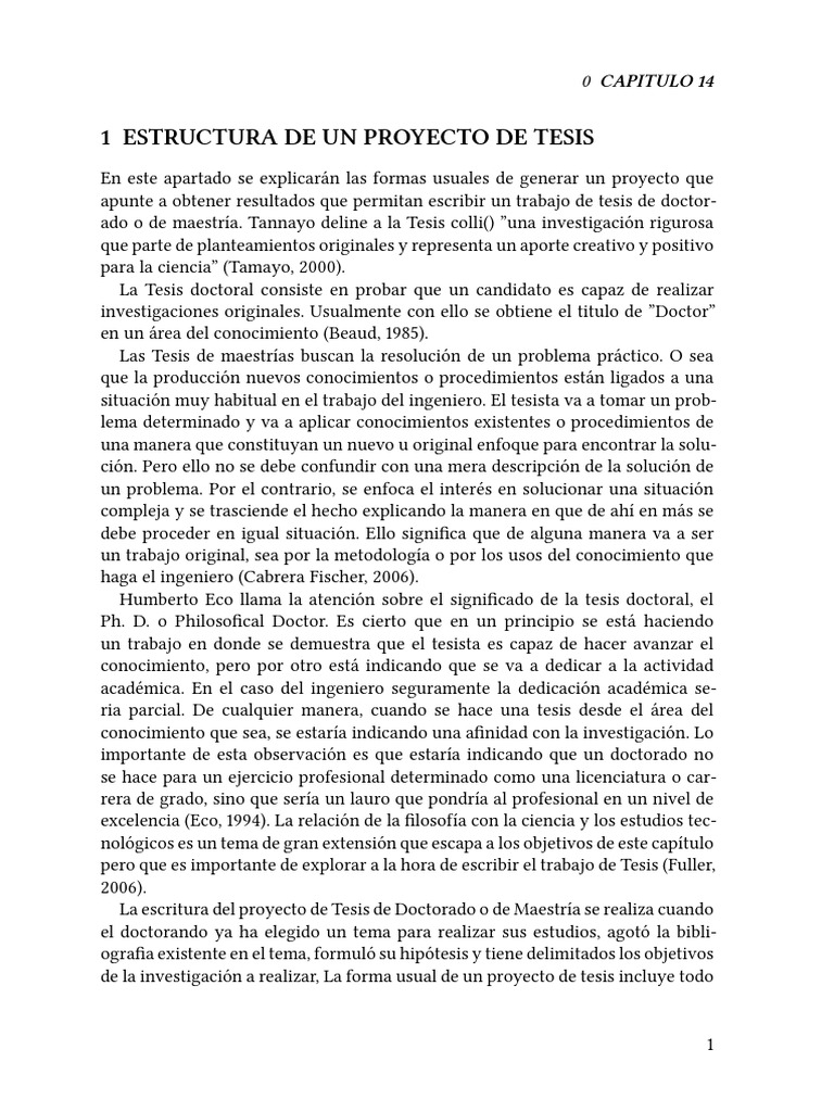Capitulo 7 - Escritura de Un Proyecto de Tesis (ORIGINAL) | PDF ...