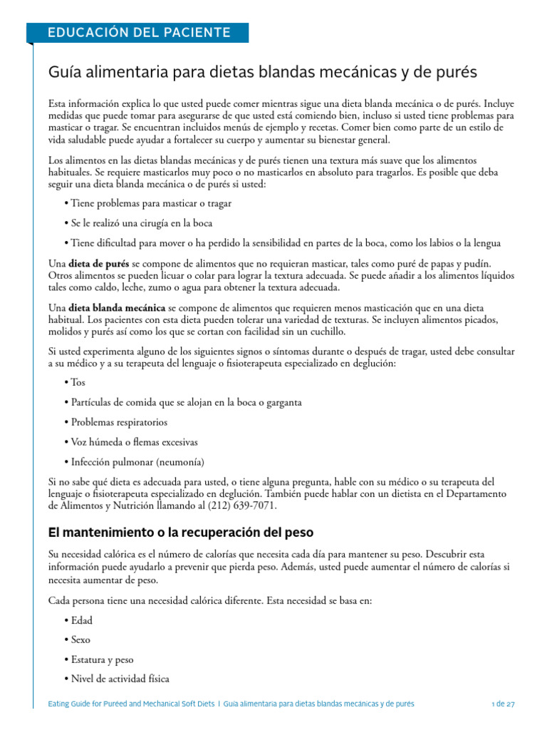 Eating Guide Pureed and Mechanical Soft Diets | PDF | Alimentos | Productos lácteos