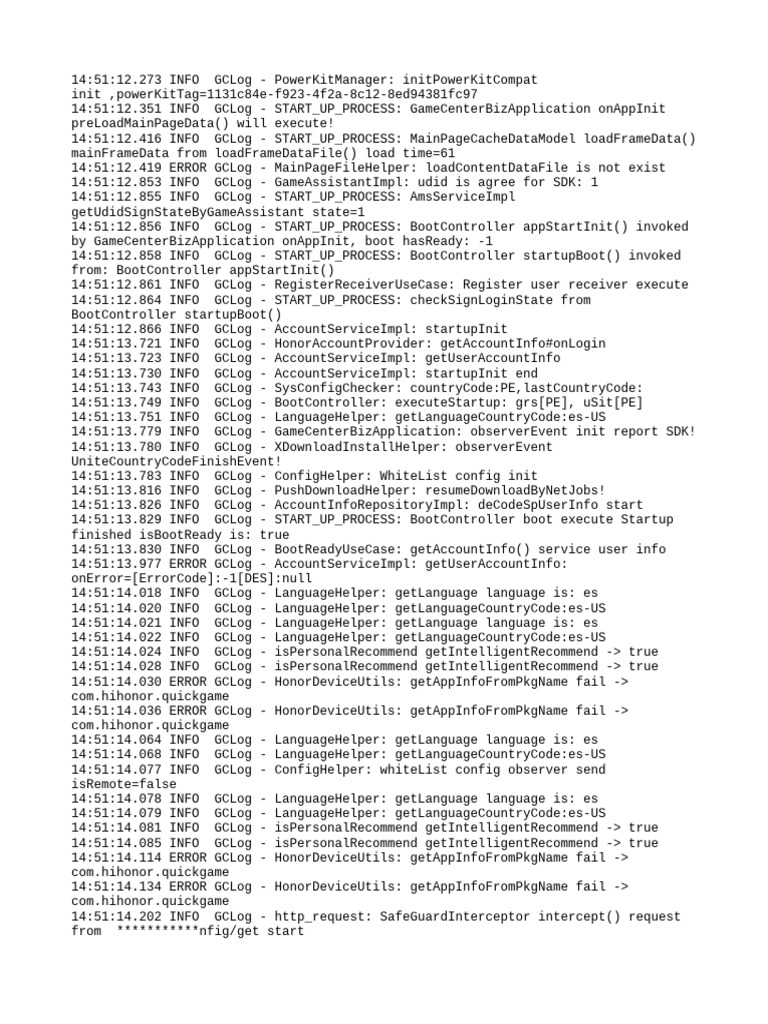 GameCenterBizApplication Startup Log | PDF | Computer Data | Computer ...