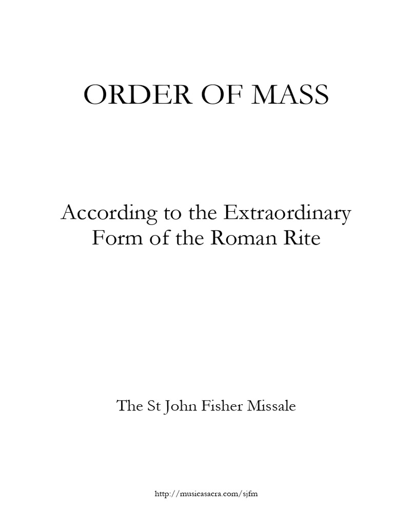 Order of Mass: Extraordinary Form Guide | PDF | Mass (Liturgy) | Worship