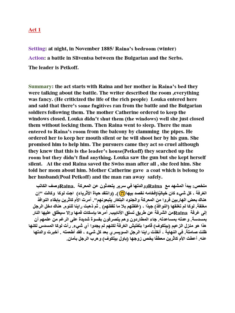 Arms and The Man by Zainab Ali PDF