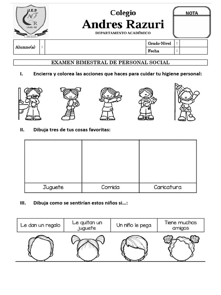Examen de Personal Social | PDF