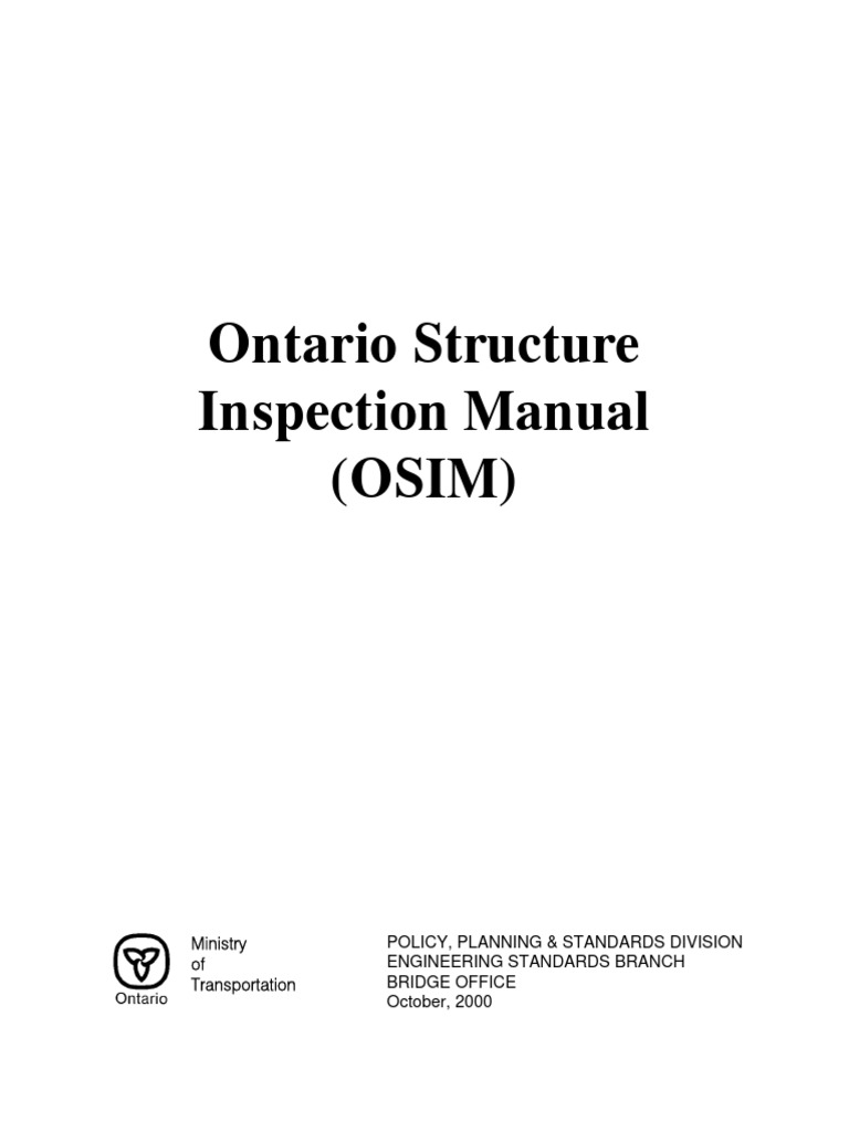 Ontario Structure Inspection Manual Overview | PDF | Concrete | Truss