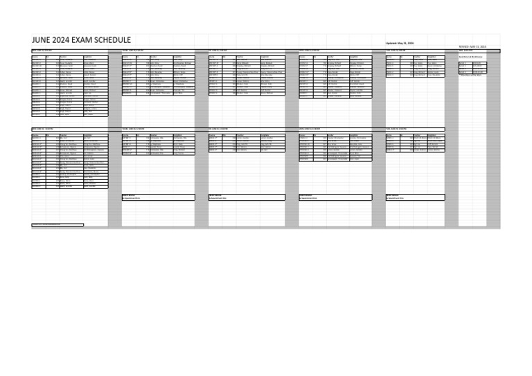 Final - June 2024 Exam Schedule - Student Schedule | PDF