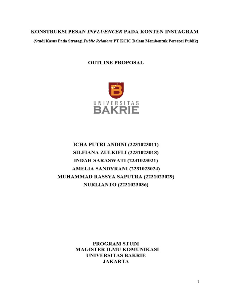 Kelompok 6 - Outline Proposal Riset Komunikasi | PDF | Ilmu Sosial