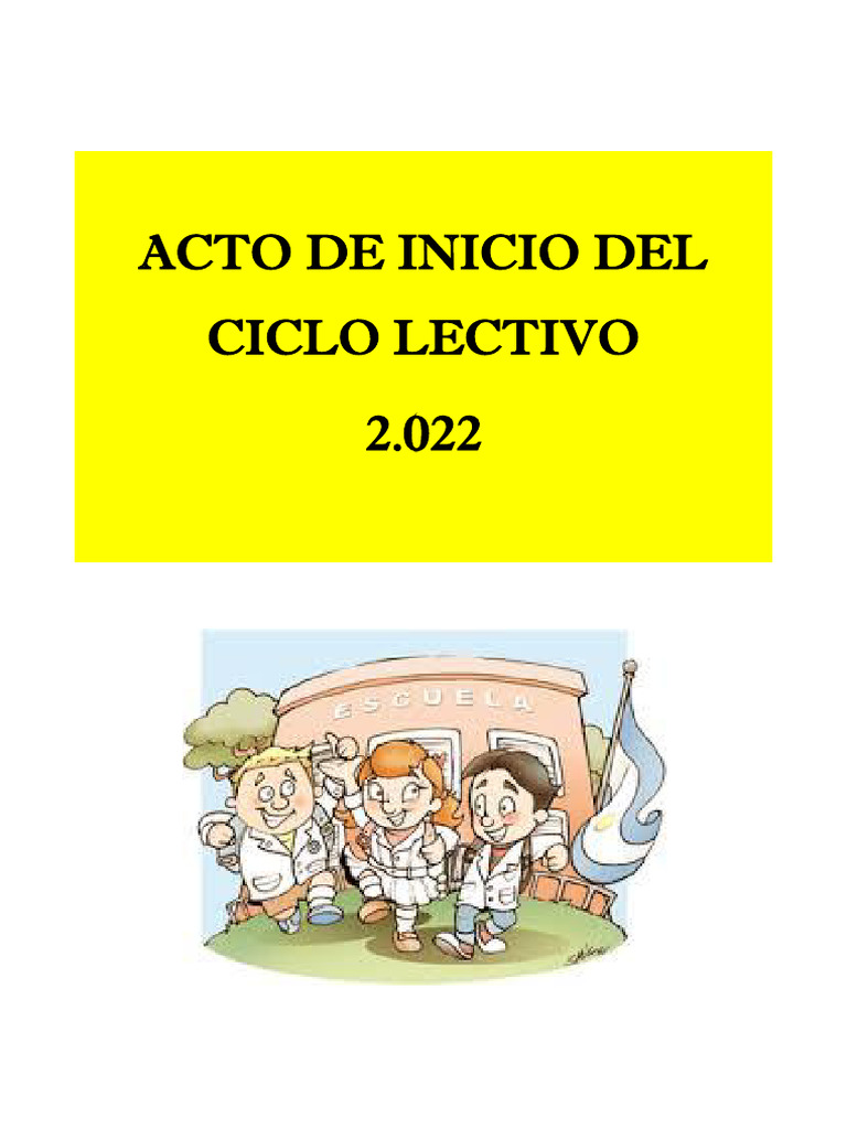Acto de Inicio Del Ciclo Lectivo 22 | PDF | Estudios de idiomas extranjeros
