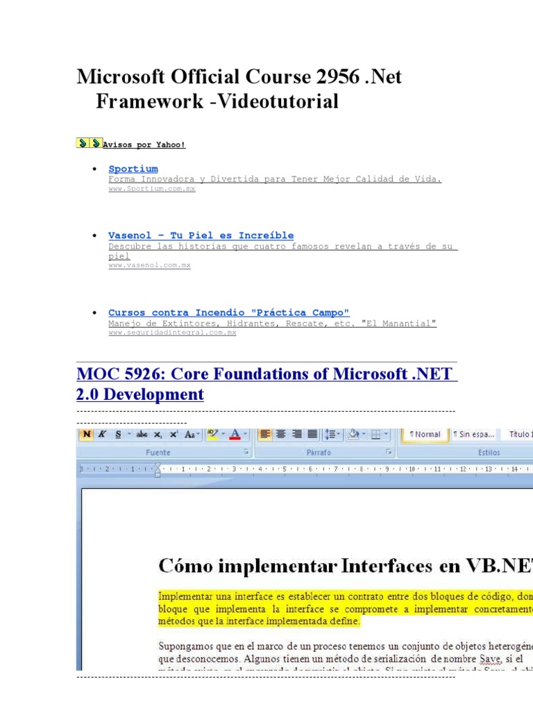 Curso Oficial Microsoft .NET 2956 | PDF | .NET Framework | Software