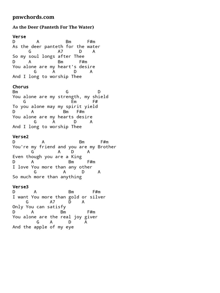 As The Deer Panteth For The Water Pdf