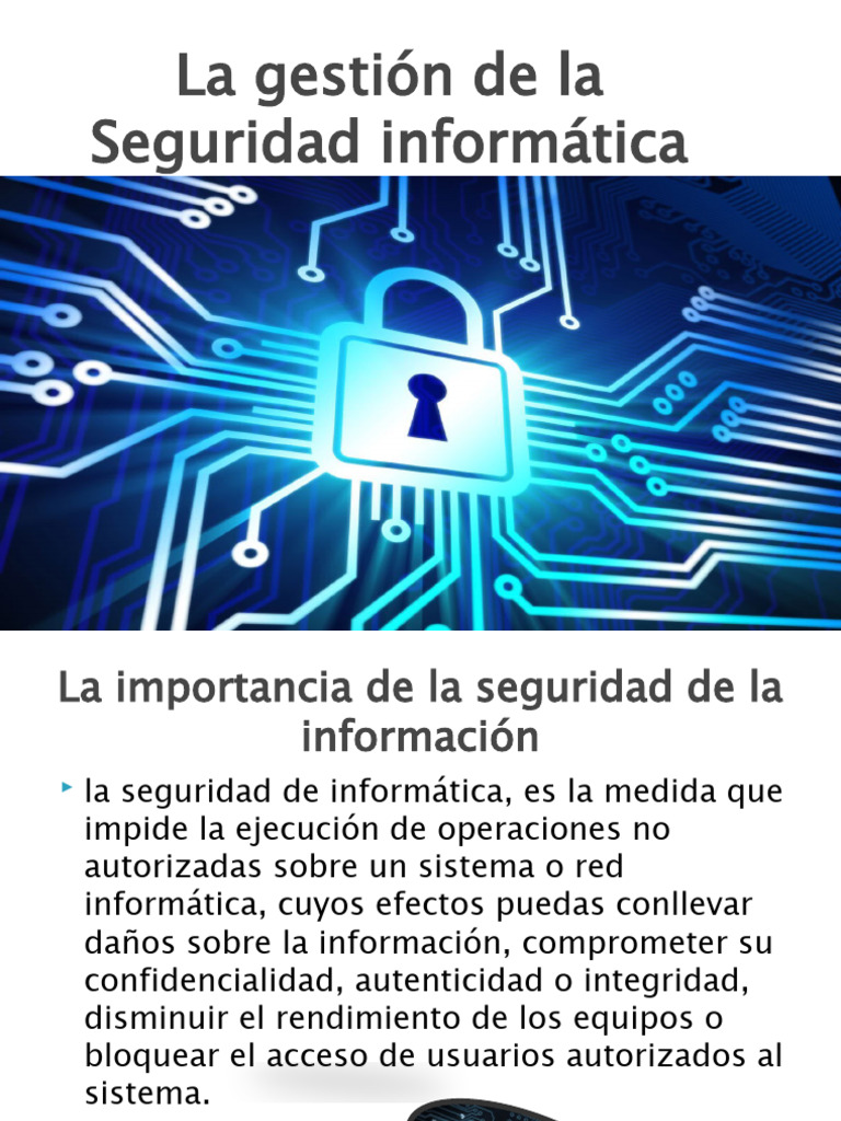 La Gestión de La Seguridad Informática | PDF | La seguridad informática ...