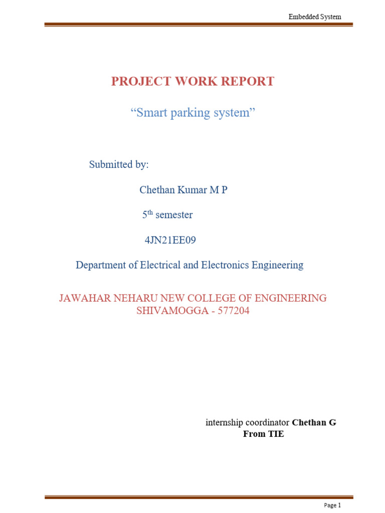 Smart Parking System Pdf Internet Of Things Parking