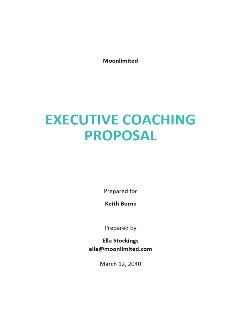 Executive Coaching Proposal Template PDF Economies Business