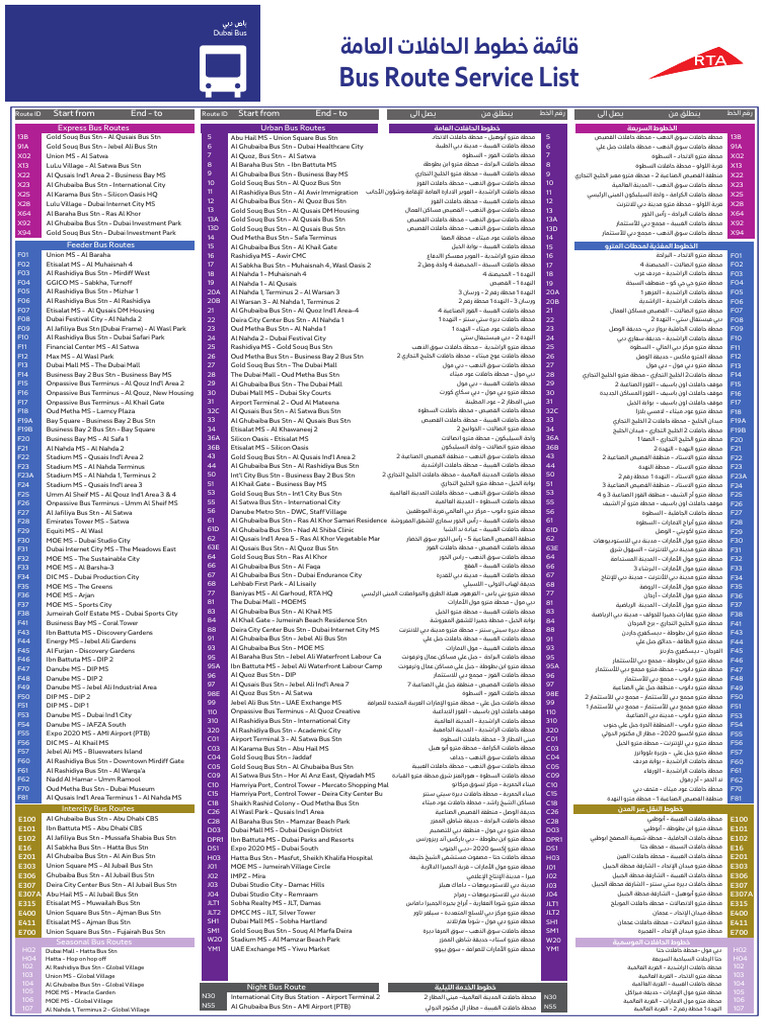 bus-route-list-download-free-pdf-dubai-united-arab-emirates