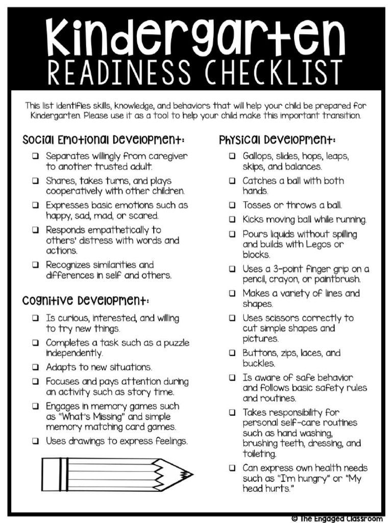 Kindergartenreadinesschecklisteditable 1 pdf