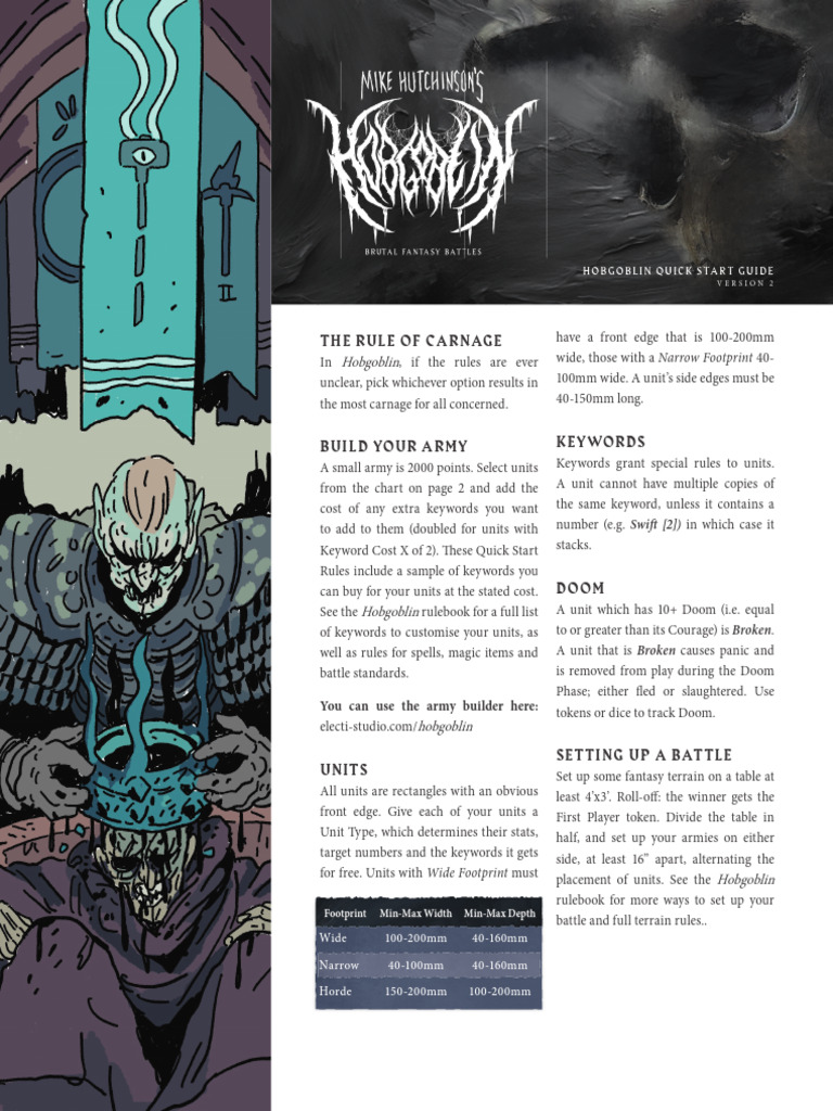 Hobgoblin+23+Quickstart+Guide+-+v2 | Download Free PDF | Infantry | Cavalry