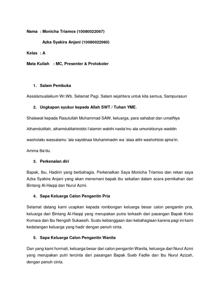 Teks MC Pernikahan Bahasa Sunda | PDF | Agama & Spiritualitas