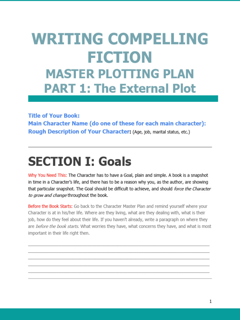 Master Plotting Plan for Fiction Writers | PDF | Motivation | Motivational
