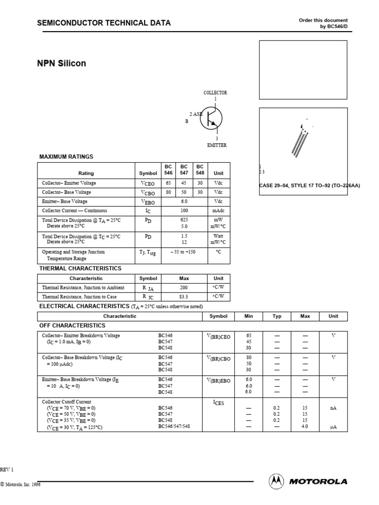 BC546 | PDF | Bipolar Junction Transistor | Transistor