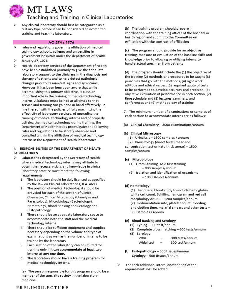Teaching and Training in Clinical Laboratories | PDF | Medical ...