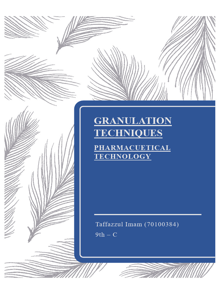 Granulation techniques 70100384 pdf tablet pharmacy pharmacology