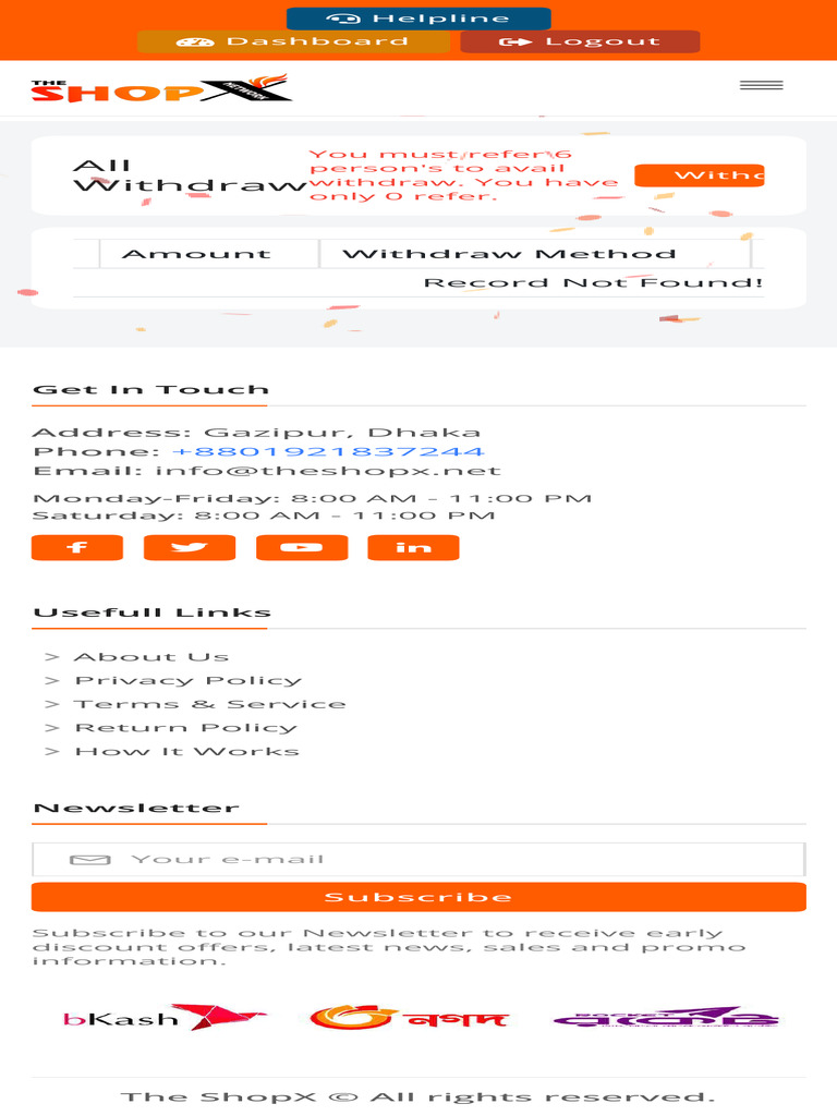 The ShopX Network - Withdraw | PDF | Business | Self-Improvement