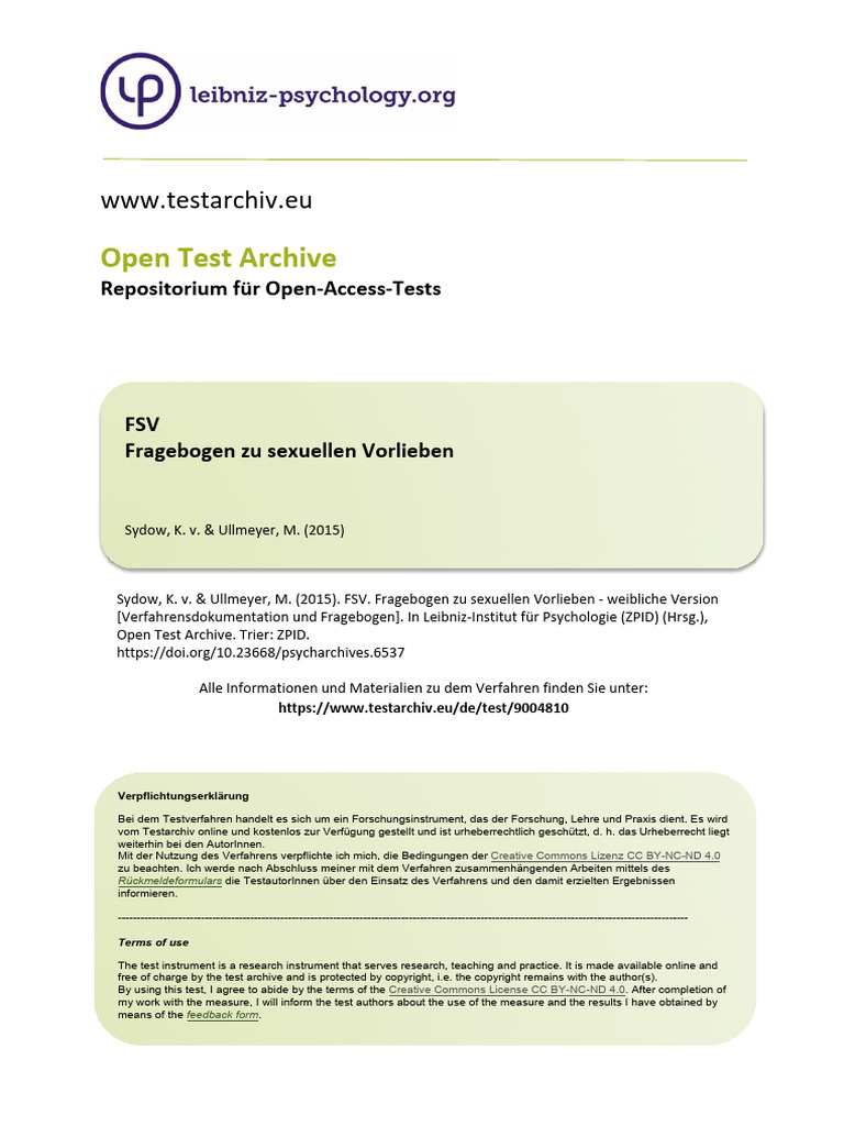 PT 9004810 FSV-W Fragebogen | PDF