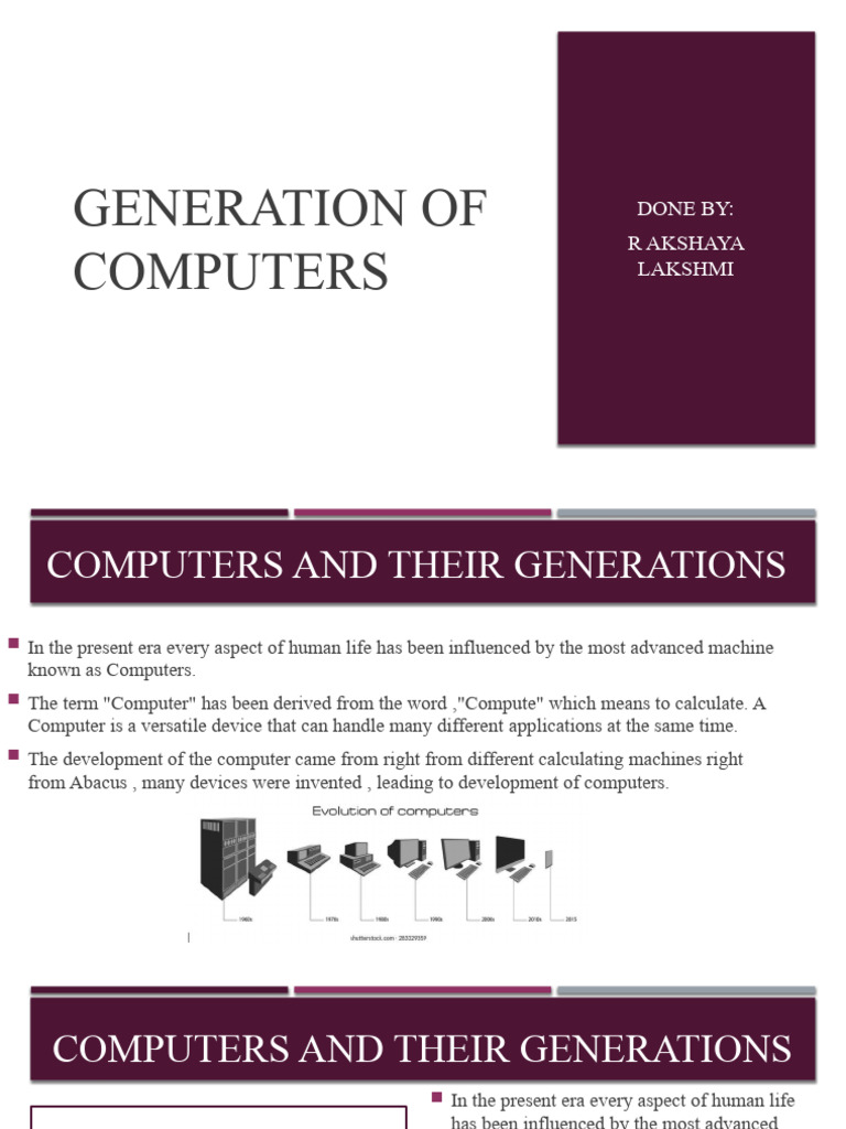 Evolution of Computer Generations | PDF | Input/Output | Computer Data ...