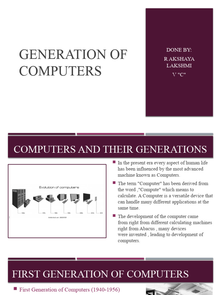 Generation of Computers 3 | PDF | Input/Output | Classes Of Computers