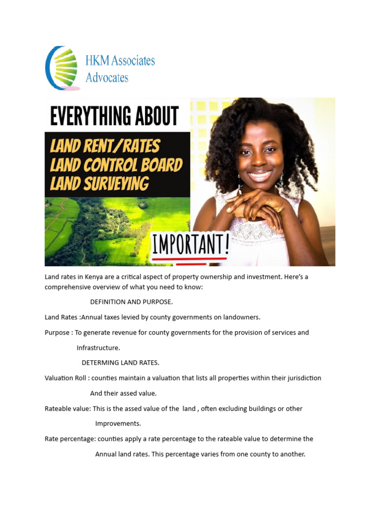 Understanding Land Rates in Kenya | PDF | Real Estate Appraisal | Taxes