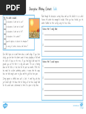 Uplevelling Descriptive Writing Fable