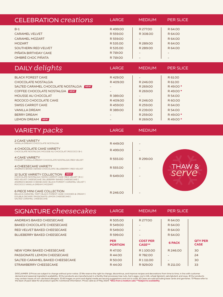 Pricelist | Download Free PDF | Cheesecake | Cakes