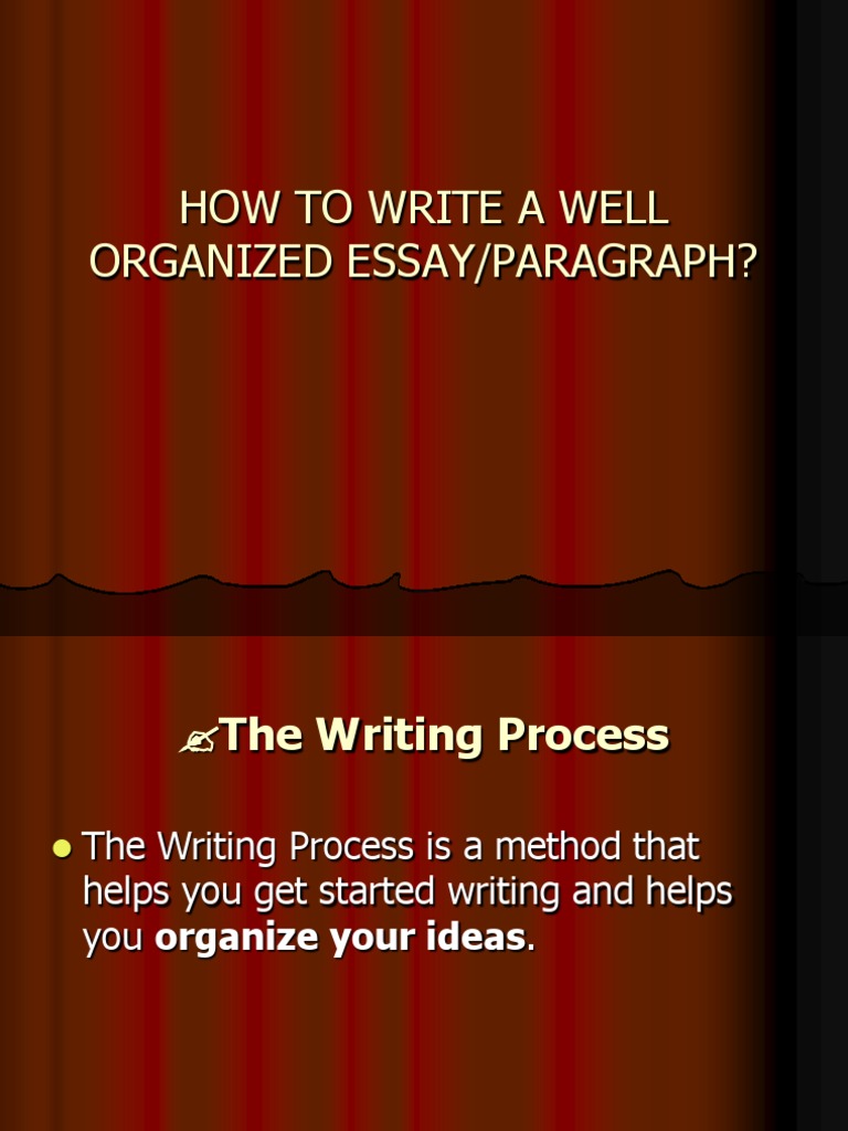 how to write a well organized essay