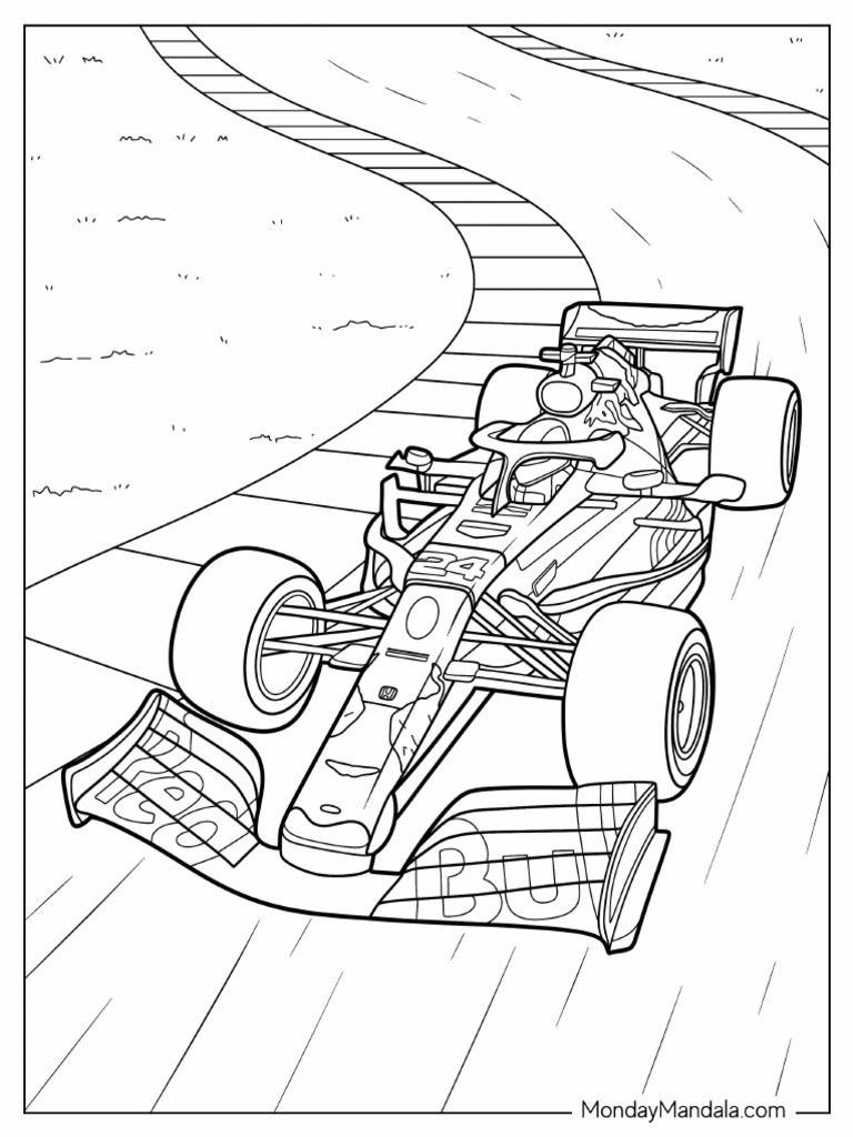 Red Bull Racing RB14 F1 Car Coloring Page | PDF
