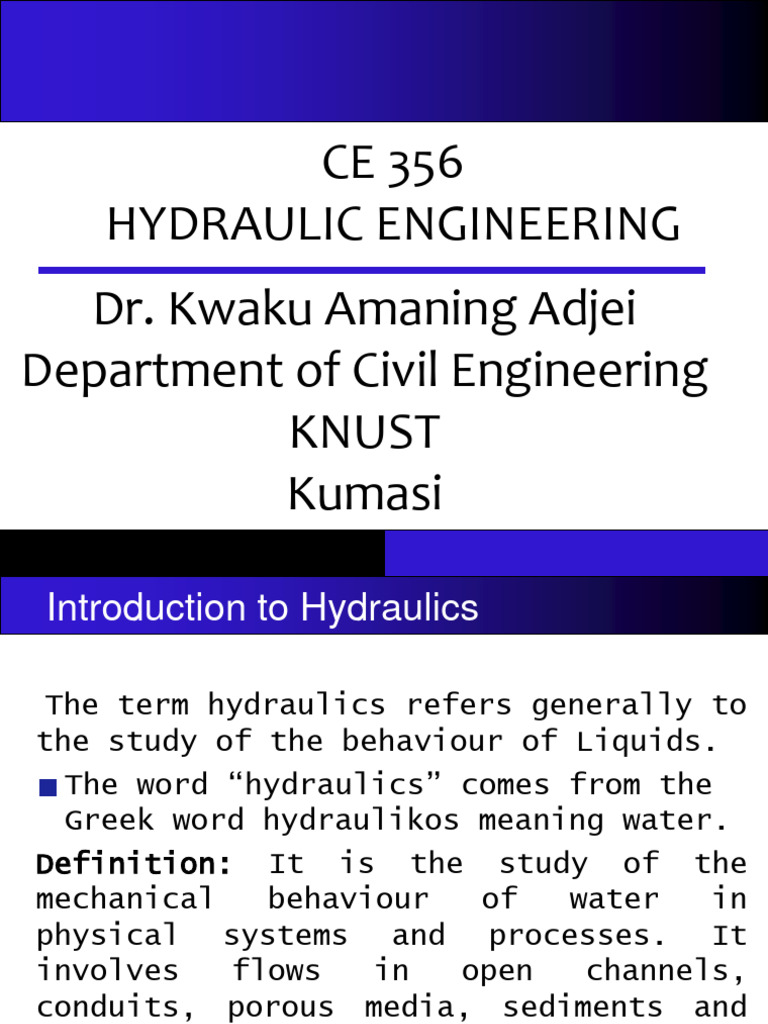 Hydraulics Notes 1 - One Slide On A Page | PDF | Fluid Dynamics ...