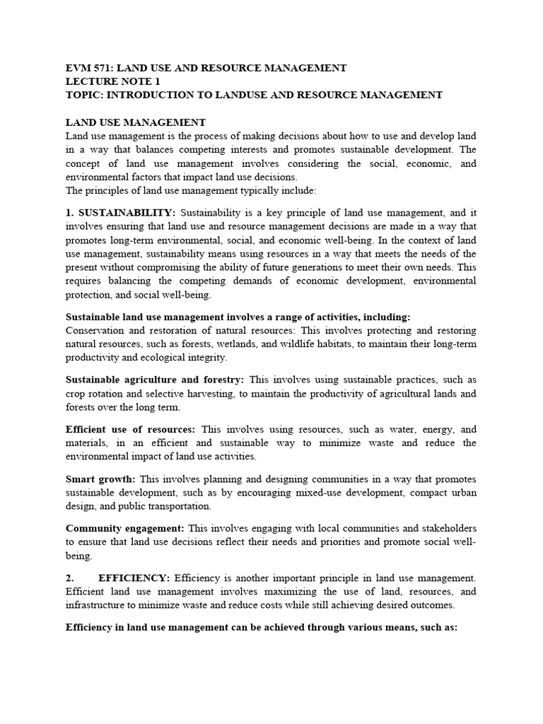 Lecture Note Evm 571 - 065656 | PDF | Sustainability | Environmental ...