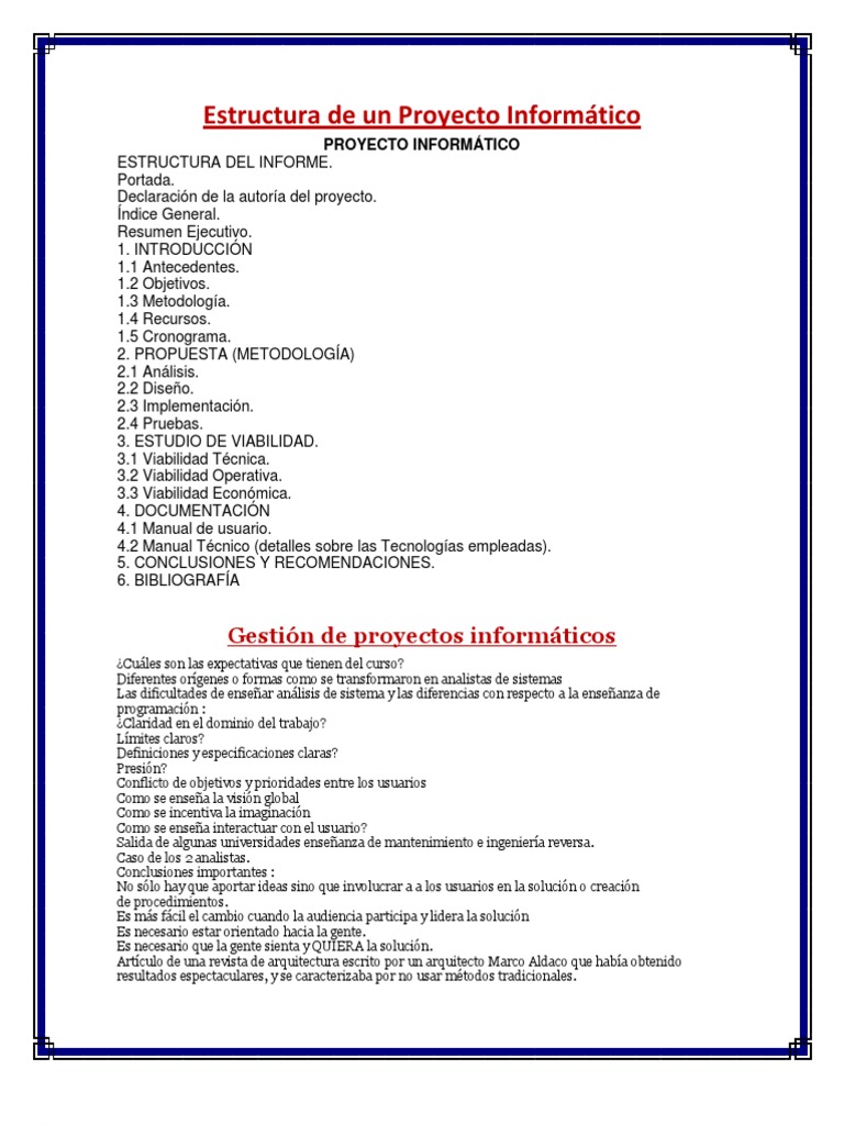 Estructura de Un Proyecto Informático | PDF | Arte