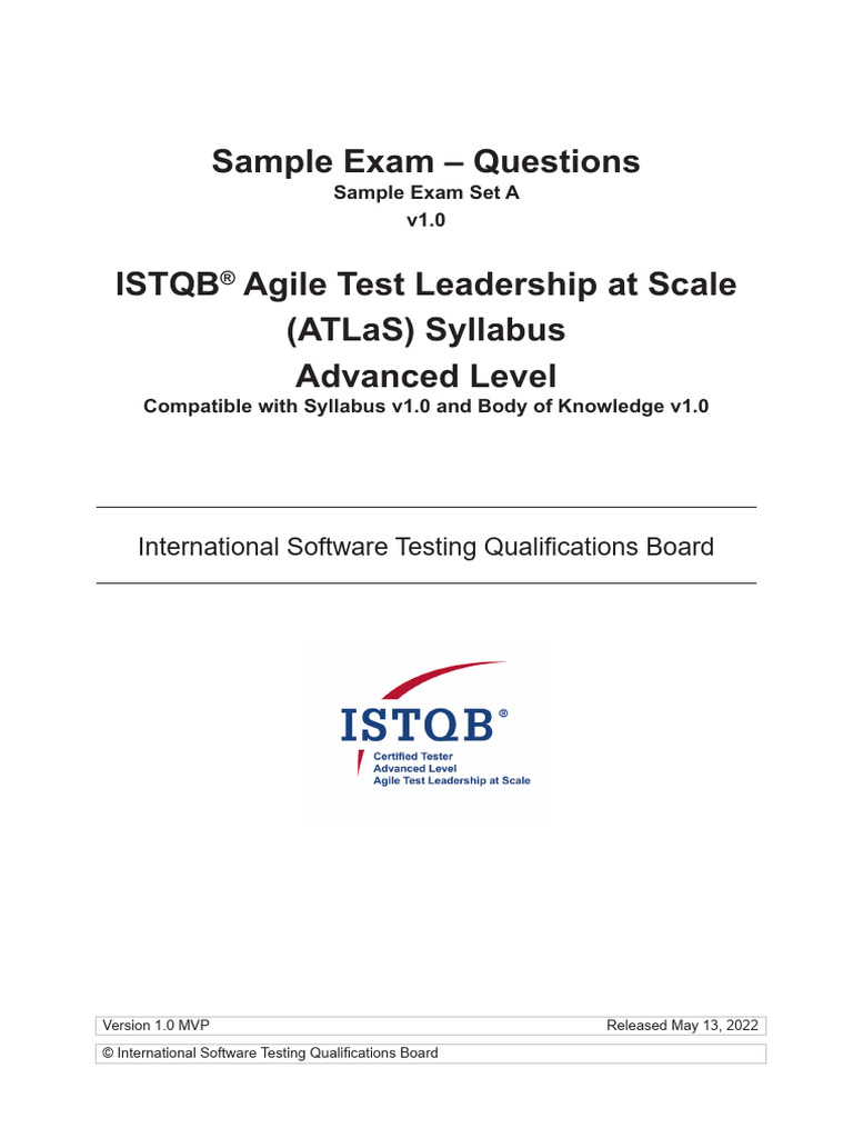 ISTQB CTAL-ATLaS Sample-Exam-Questions v1.0 | PDF