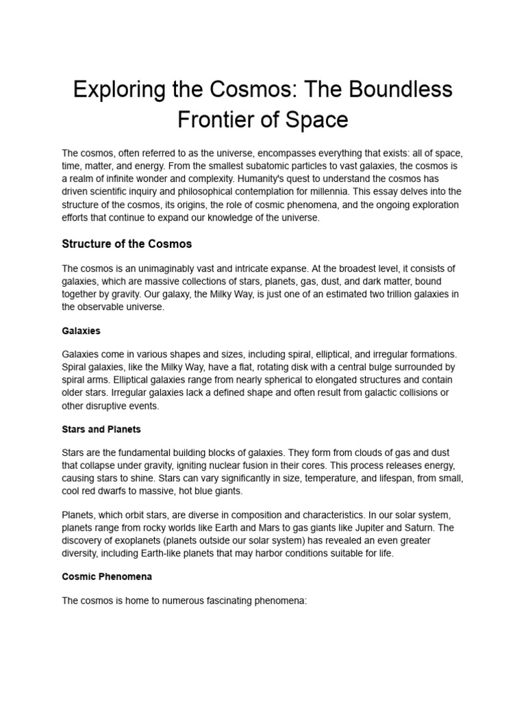 Exploring the Cosmos_ The Boundless Frontier of Space | Download Free ...