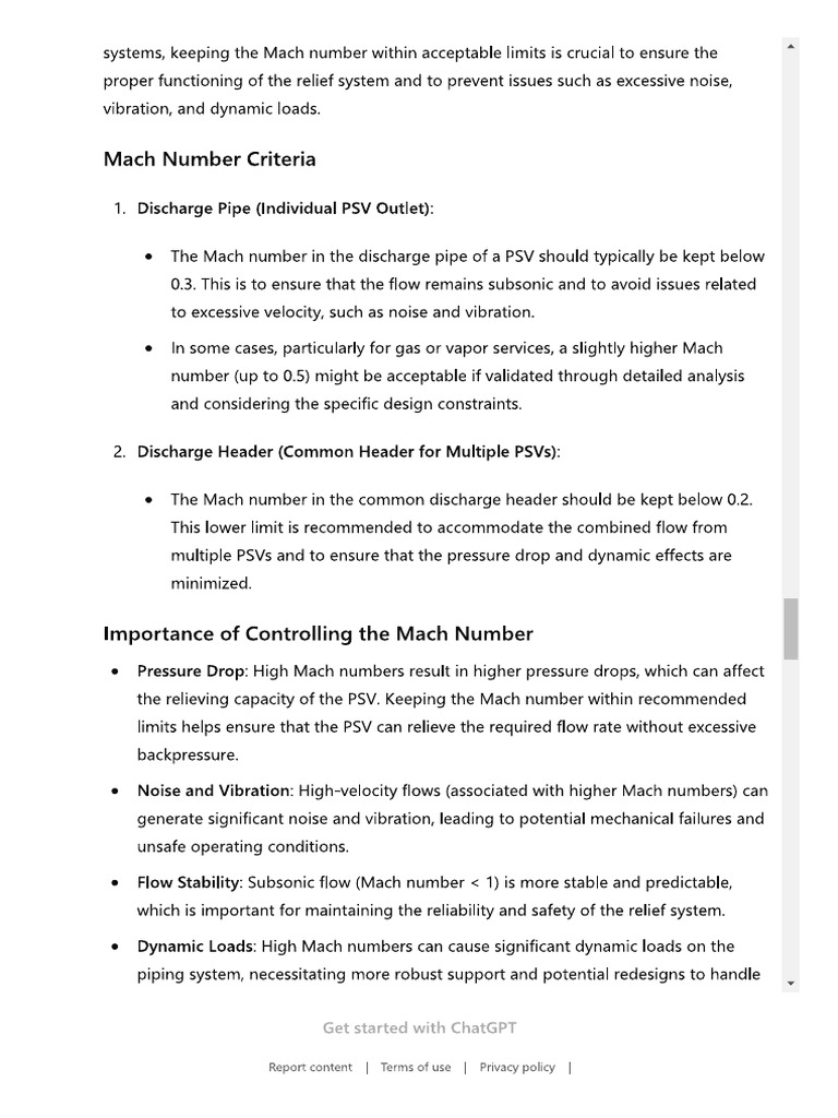 PSV Inlet & Outlet Criteria | PDF