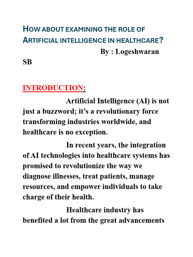 Ai in healthcare article pdf artificial intelligence intelligence