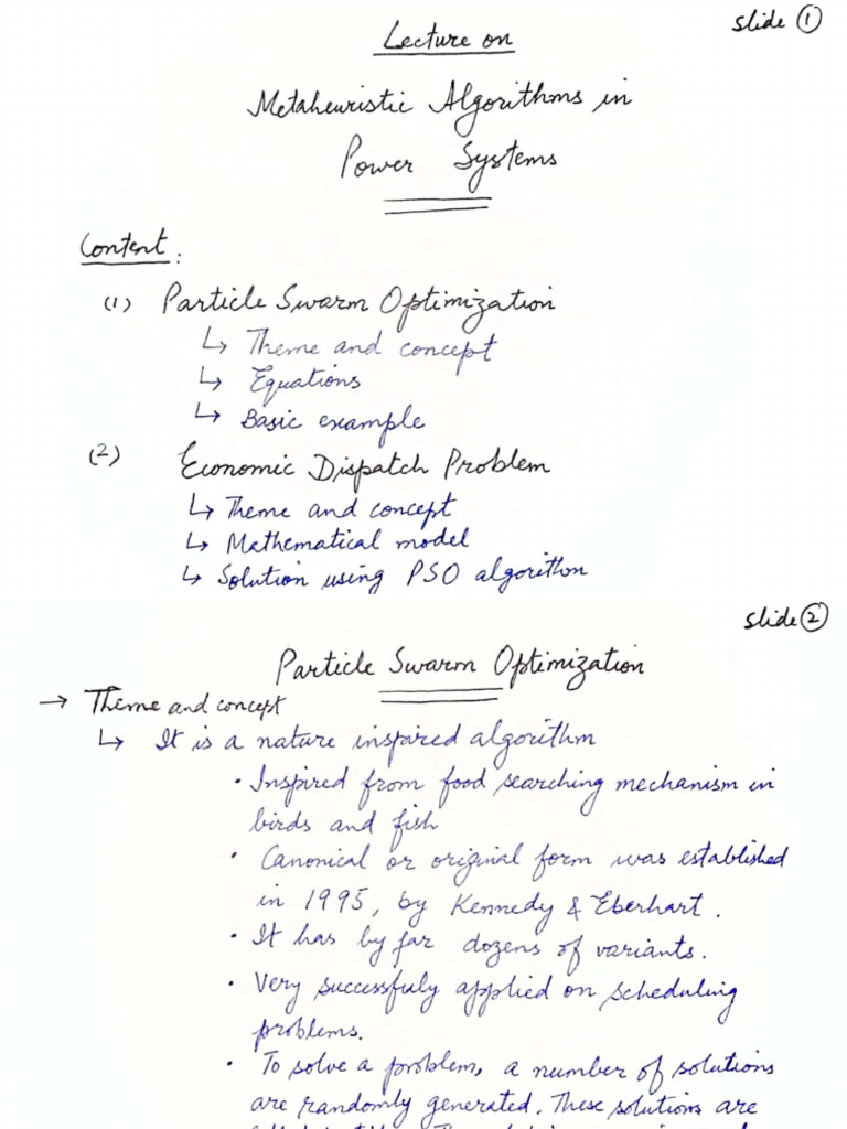 Particle Swarm Optimization Slides | PDF
