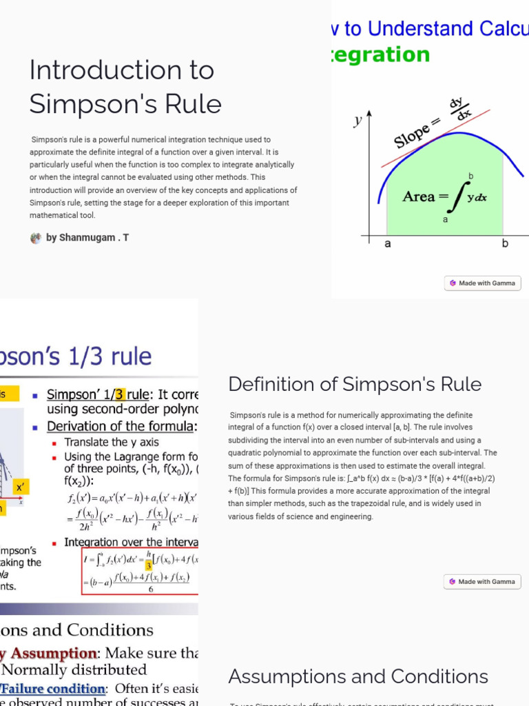 Introduction To Simpsons Rule | PDF | Integral | Numerical Analysis